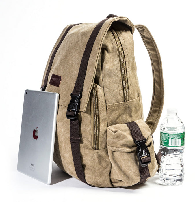 B-MG 8028 18" Canvas Backpack-Khaki