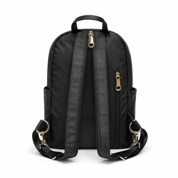 Mini Backpack Black 12 Inch Compact Bookbag Casual School Day Bag