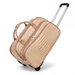 20 Inch Crocodile Embossed Wheeled Duffel Bag for Travel - Pink