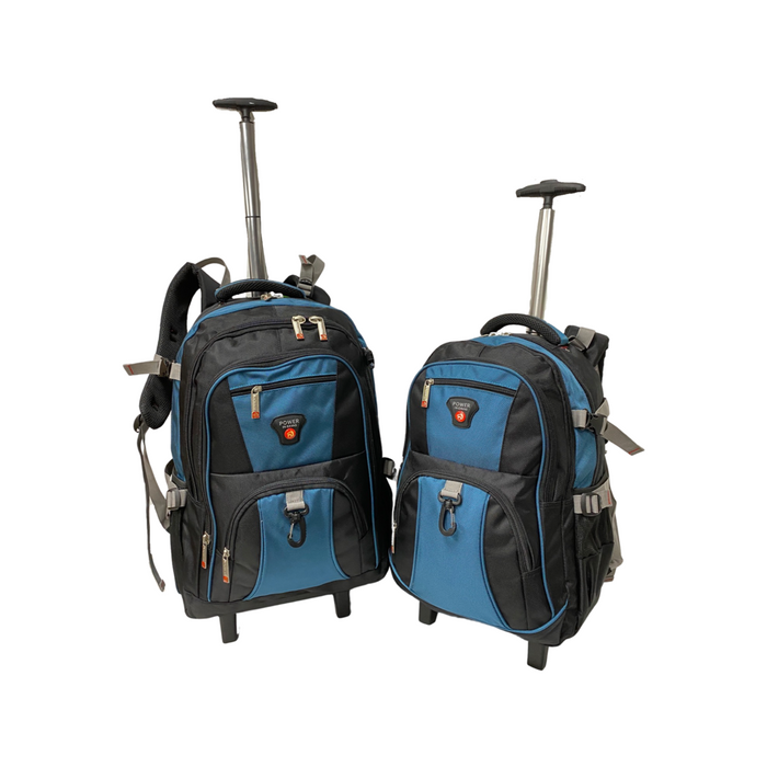 B-2141 2-Pc Backpack w/ Wheels (18", 21")-Blue