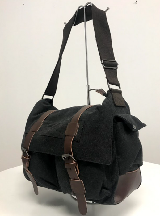 C-MG 8168 Canvas Messenger Bag-Black
