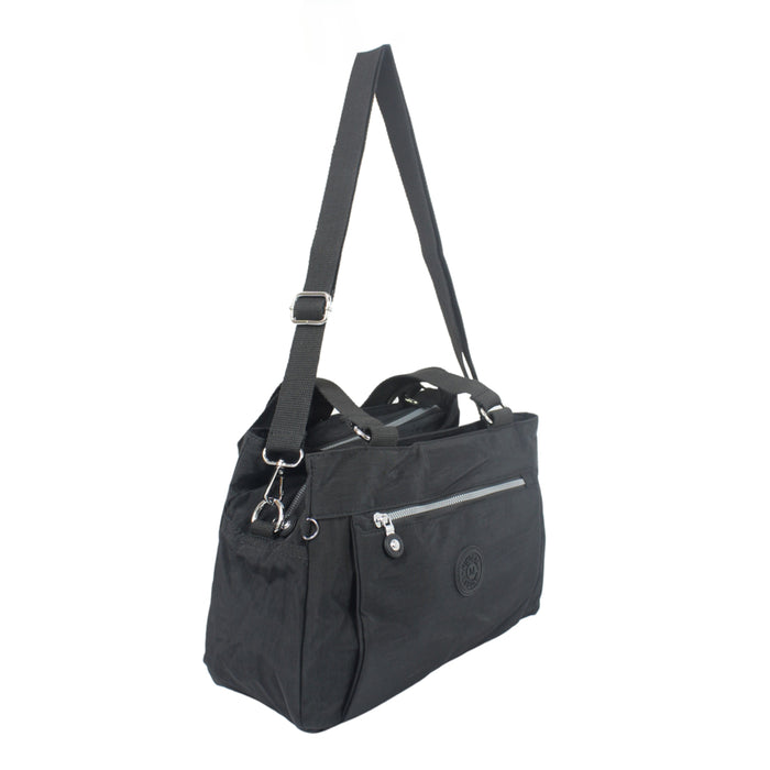 T-B 8710 Tote & Cross Body Bag-Black