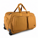 20 Inch Embossed Wheeled Duffel Bag for Weekend Travel - Brown