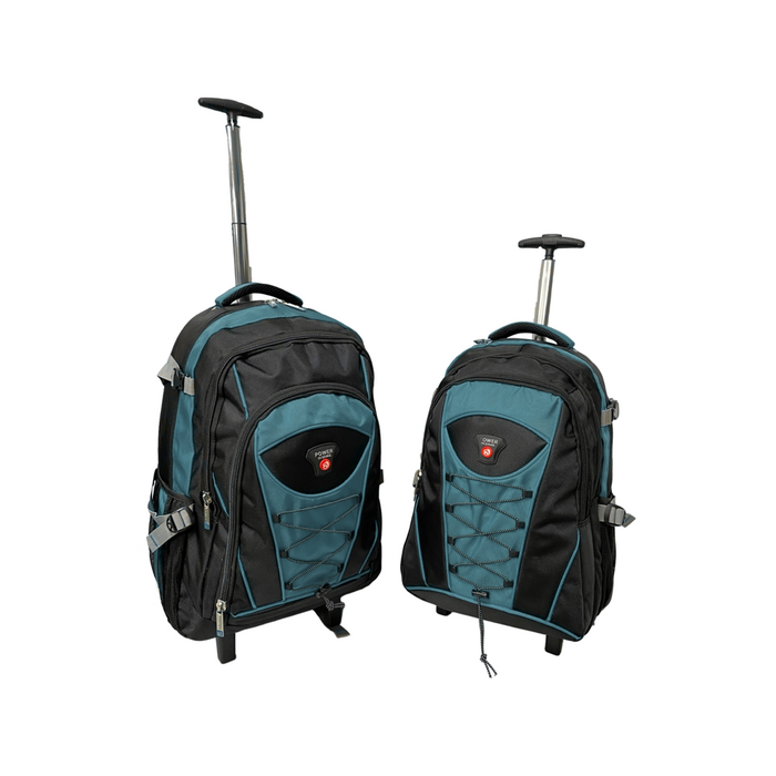 Rolling Backpack Green 2 Piece Set 18 21 Inch Wheeled School Bag 2106
