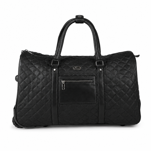 20 Inch Structured Wheeled Duffel Bag for Weekend Travel - Black