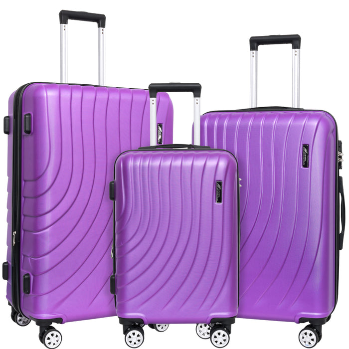 3-Piece Hardside Luggage Set (20"/24"/28") – Polycarbonate Spinner with TSA Lock