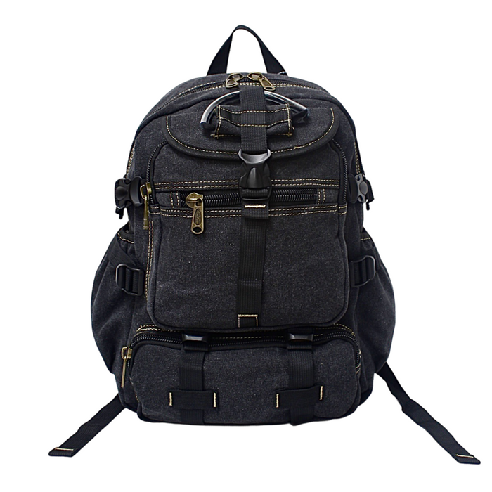 B-BL 6902A Canvas Backpack 16"-Black