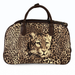 20 Inch Leopard Print Wheeled Duffel Bag for Weekend Travel