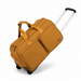 20 Inch Embossed Wheeled Duffel Bag for Weekend Travel - Brown