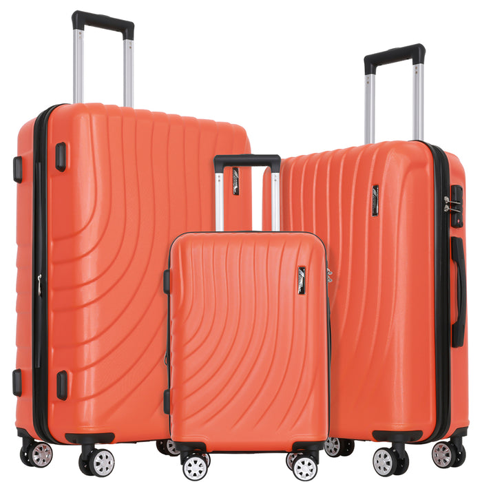 3-Piece Hardside Luggage Set (20"/24"/28") – Polycarbonate Spinner with TSA Lock