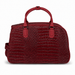 20 Inch Crocodile Embossed Wheeled Duffel Bag for Travel - Red