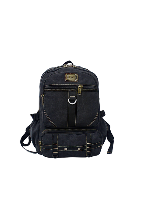 B-BY 6688 Canvas Backpack 18"-Black