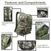 Camo Backpack Black 19 Inch Camouflage School Bookbag Travel Daypack 1697