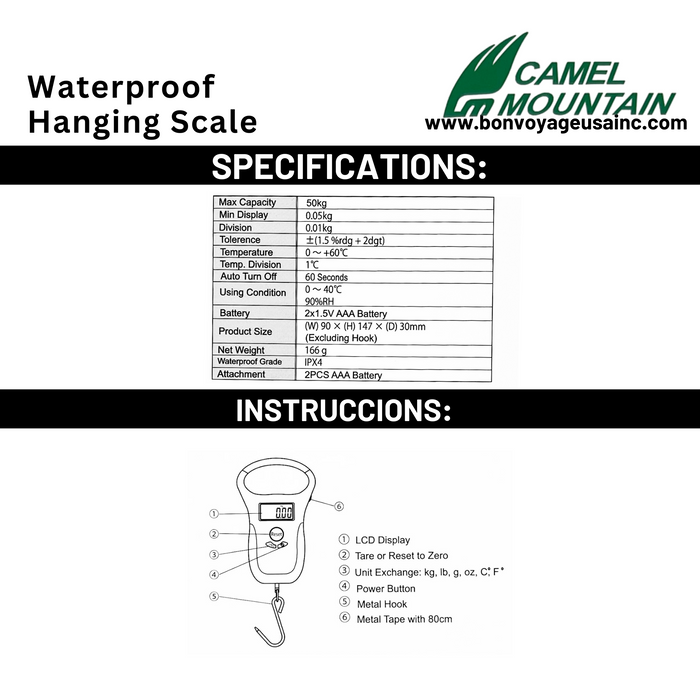 L-LS 027 Digital Luggage Scale & Tape Measure-Black