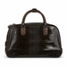 20 Inch Crocodile Embossed Wheeled Duffel Bag for Travel - Coffee Brown