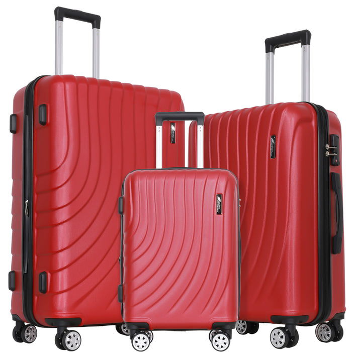3-Piece Hardside Luggage Set (20"/24"/28") – Polycarbonate Spinner with TSA Lock