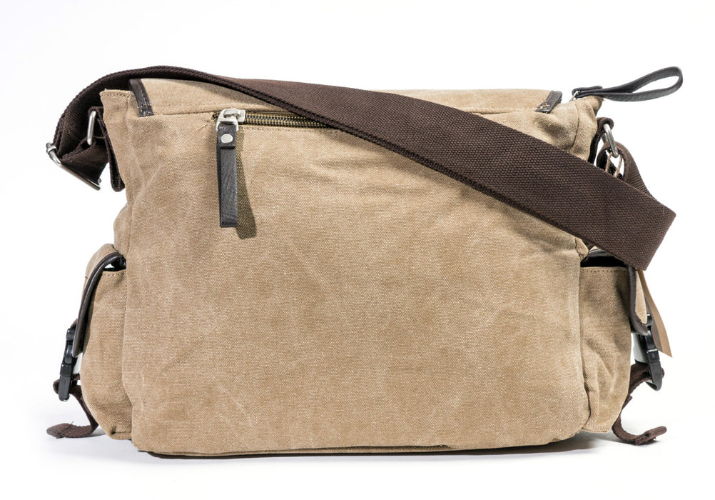 C-MG 8190 Canvas Messenger Bag-Khaki