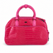 20 Inch Crocodile Embossed Wheeled Duffel Bag for Travel - Plum