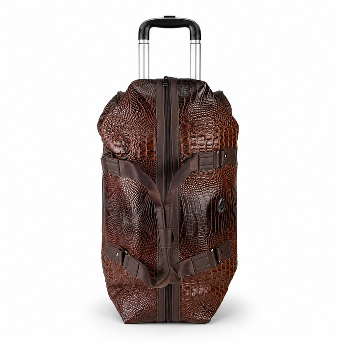 20 Inch Classic Wheeled Duffel Bag for Weekend Travel - Brown