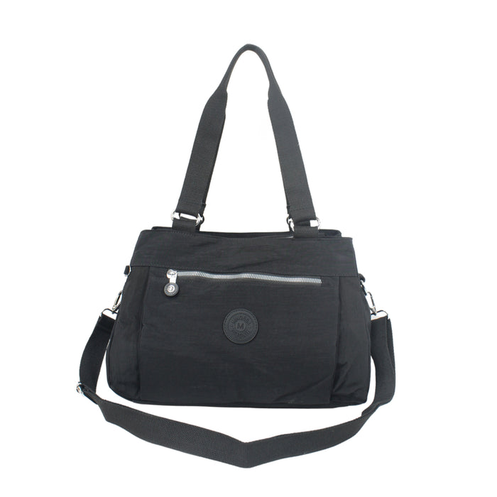 T-B 8710 Tote & Cross Body Bag-Black