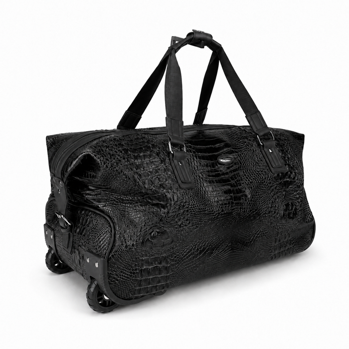 20 Inch Classic Wheeled Duffel Bag for Weekend Travel - Black