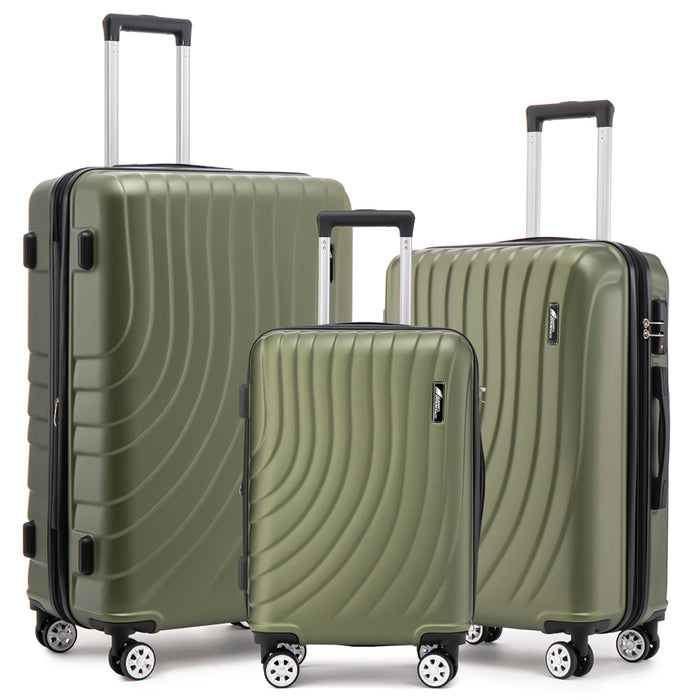 3-Piece Hardside Luggage Set (20"/24"/28") – Polycarbonate Spinner with TSA Lock