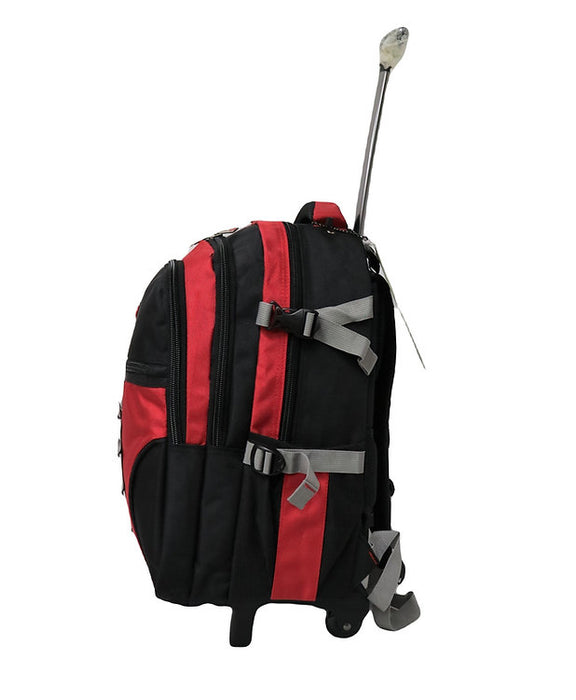 B-2107 2-Pc Backpack w/ Wheels (18", 21")-Red