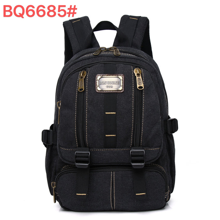 B-BQ 6685 Canvas Backpack 14"-Black