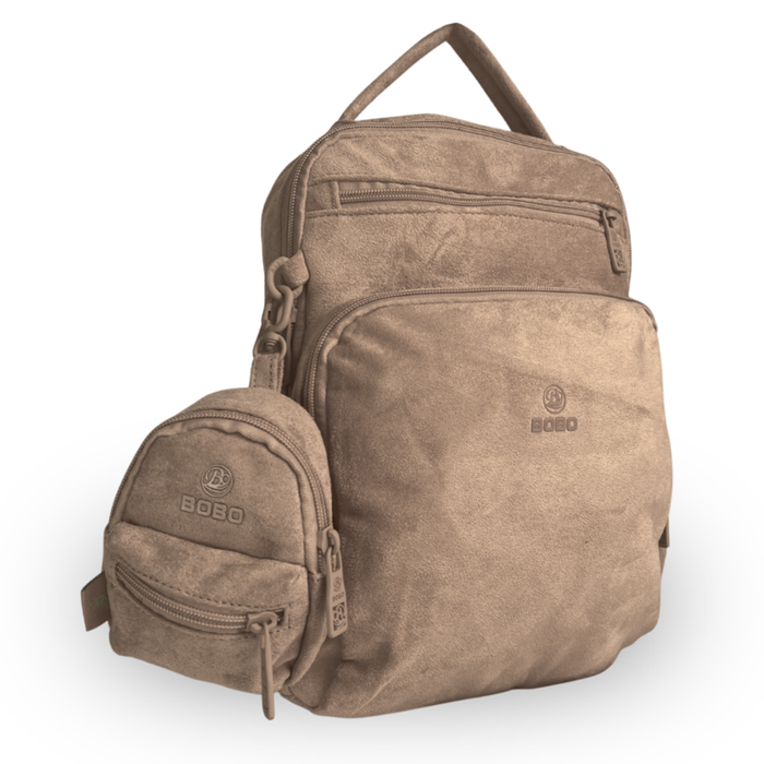 Mini Backpack Pouch Set 2 Piece Suede Small Bookbag 1328