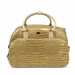 20 Inch Crocodile Embossed Wheeled Duffel Bag for Travel - Gold