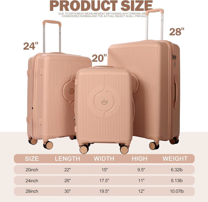 L-PP168 Luggage 20'24"28"-Apricot