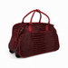 20 Inch Crocodile Embossed Wheeled Duffel Bag for Travel - Red