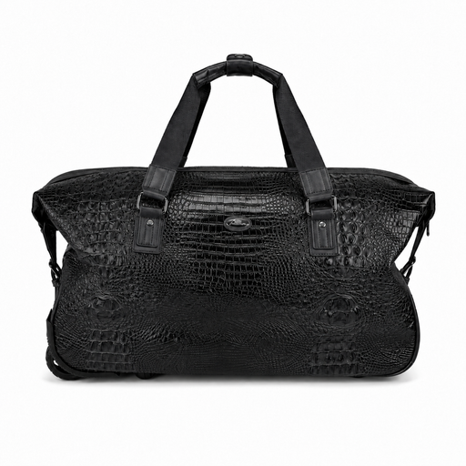 20 Inch Classic Wheeled Duffel Bag for Weekend Travel - Black