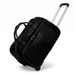 20 Inch Crocodile Embossed Wheeled Duffel Bag for Travel - Black
