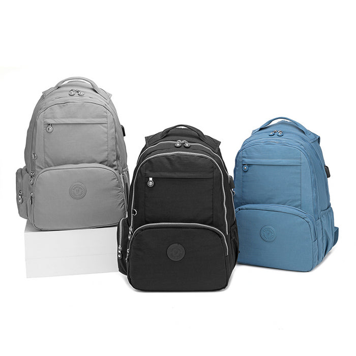 B-B 8003-Backpack (USB Port) Blue 18'