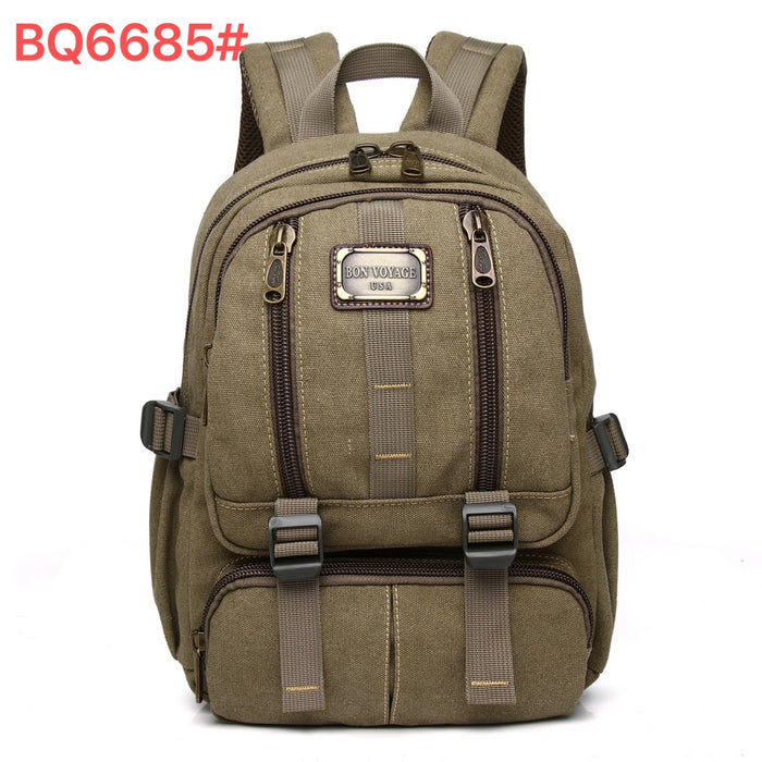 B-BQ 6685 Canvas Backpack 14"-Green