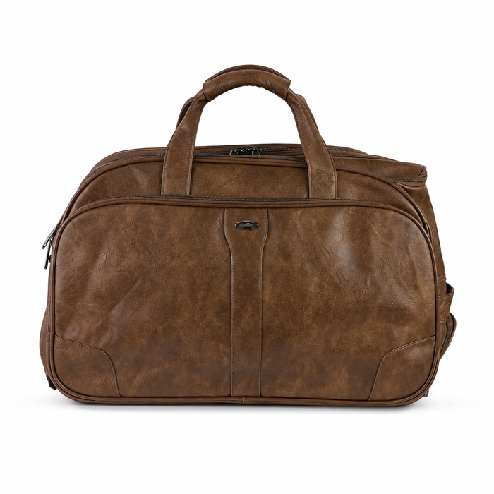 20 Inch Classic Wheeled Duffel Bag for Weekend Travel - Brown