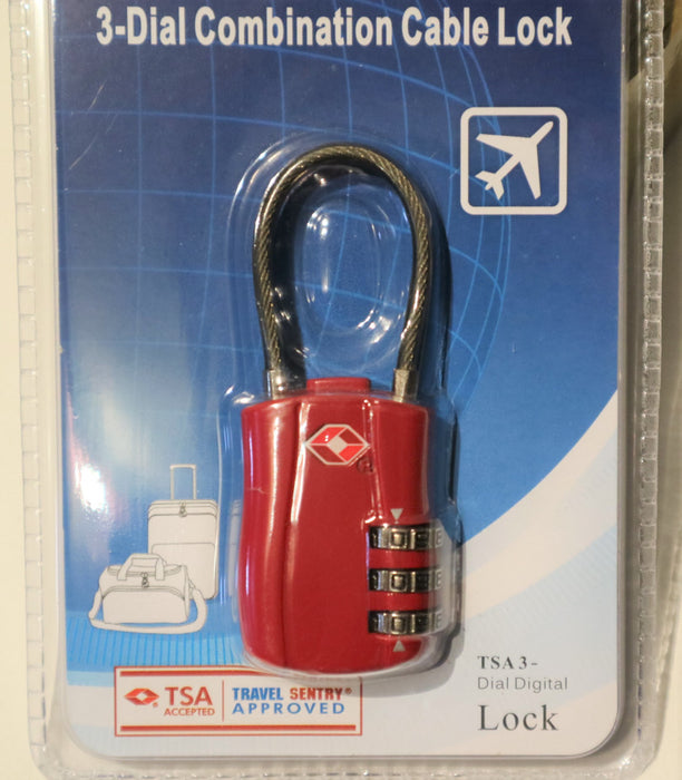 SKG 527B TSA 3-Dial Lock-Red