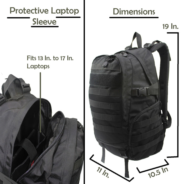 Camo Backpack Black 19 Inch Camouflage School Bookbag Travel Daypack 1697