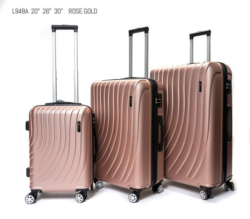L-948A-3-pc(20'26"30") PC Luggage-Rose Gold(TSA Lock)