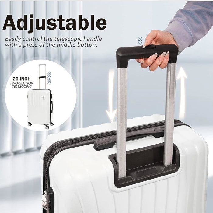 L-948A-3-pc(20'26"30") PC Luggage-White(TSA Lock)