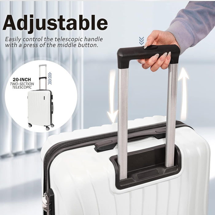 L-948A-3-pc(20'26"30") PC Luggage-White(TSA Lock)
