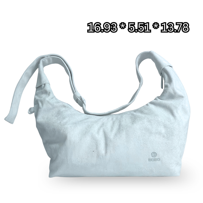 1718# BoBo Suede Crossbody Bag – Soft Shoulder Purse for Women, Everyday Casual Travel Bag