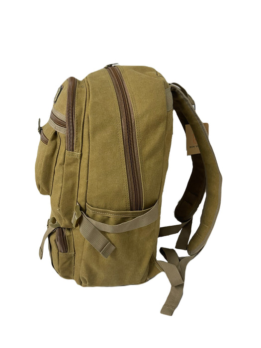 B-BQ 6628 Canvas Backpack-Khaki