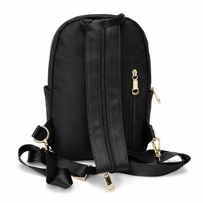 Mini Backpack Black 12 Inch Compact Bookbag Casual School Day Bag