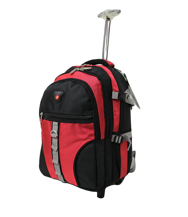 B-2107 2-Pc Backpack w/ Wheels (18", 21")-Red