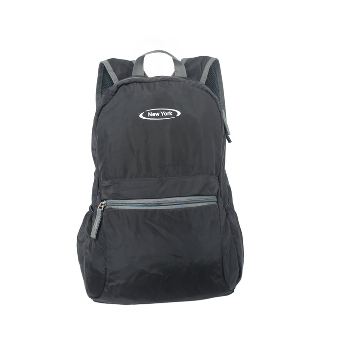 B-B 11038 Packable Backpack 16"- Black
