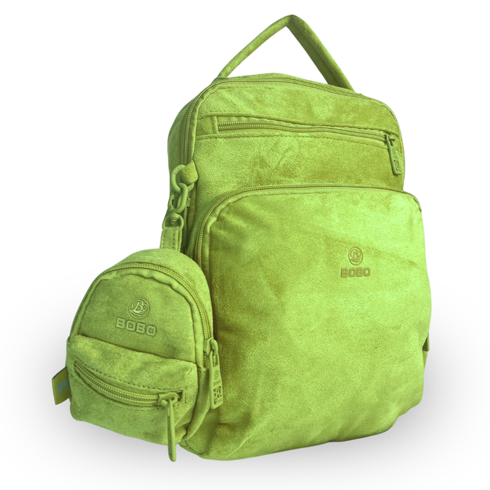 2-Piece Suede Backpack Set - Stylish Mini Backpack & Pouch