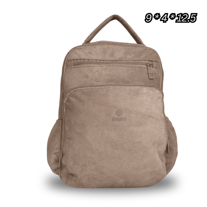 Soft Suede Backpack - Everyday School & Travel Bag