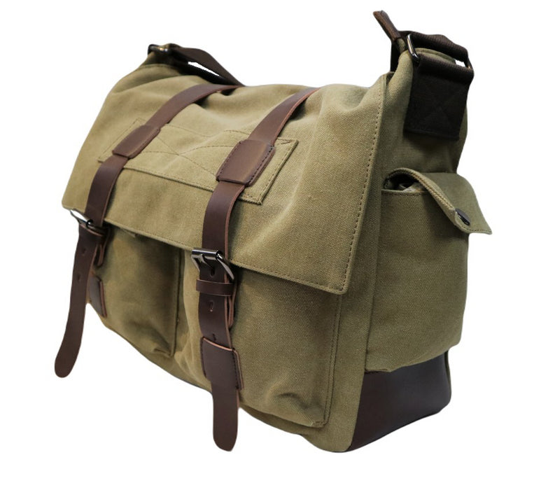 C-MG 8168 Canvas Messenger Bag-Khaki